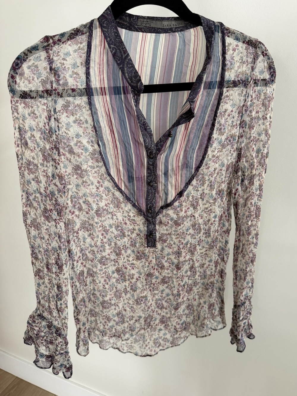 Zara Floral Sheer Blouse